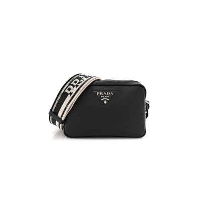 PRADA LEATHER CAMERA BAG SHOULDER BAG 1BH192 (19*12*6cm)